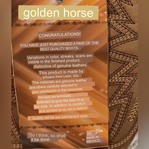 NEWGolden horse This product is made by artisans from León, Gto.MADE IN MEXICO - Picture 7 of 8
